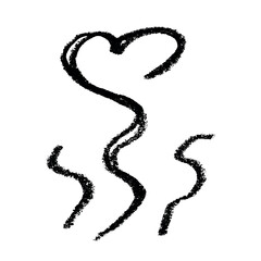 Hand drawn steam and smoke Steam swirls doodle Heat waves or aroma from cooking food and hot coffee, gas and fumes Single element for print, web, design, decor