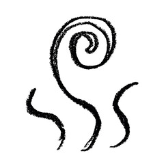 Hand drawn steam and smoke Steam swirls doodle Heat waves or aroma from cooking food and hot coffee, gas and fumes Single element for print, web, design, decor