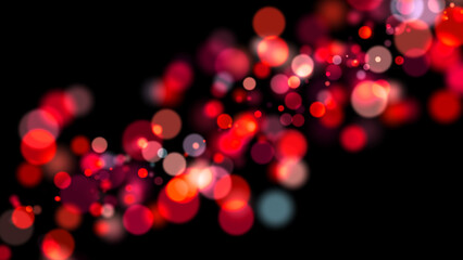 Abstract blurred red bokeh background. Real dust particles with real lens flare stars. glitter lights . Abstract lights defocused. Merry Christmas and New Year