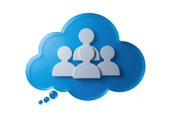 Isolated social network cloud concept: Communication, connection & community icon