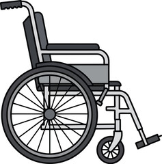 Illustration of a wheelchair, representing mobility and accessibility