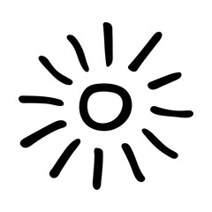 Simple hand drawn abstract sun symbol Summer doodle Single element for print, web, design, decor
