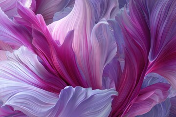 Obraz premium Intricate closeup of abstract flower petals showcasing delicate patterns and vibrant colors in a serene natural setting