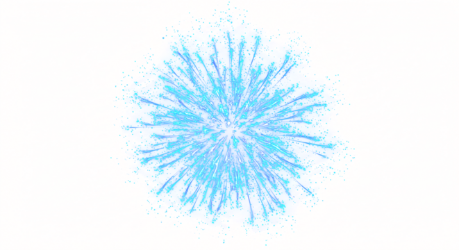 Abstract Cyan Explosion of Light and Particles.