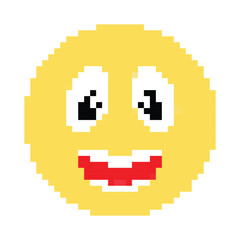 Fototapeta premium pixel art smile face icon