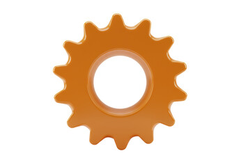 Isolated Gear, Cog Wheel, Mechanism, Machine Part, Industrial Element, Metallic, Shiny