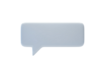 Isolated Light Blue Rounded Rectangle Conversation Bubble with Pointer Shape