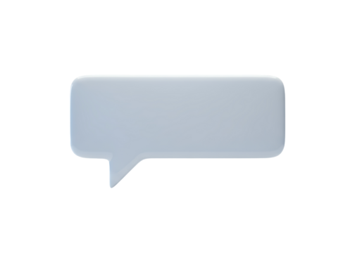 Isolated Light Blue Rounded Rectangle Conversation Bubble with Pointer Shape