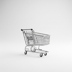 empty shopping cart on white background. shopping cart isolated on white.