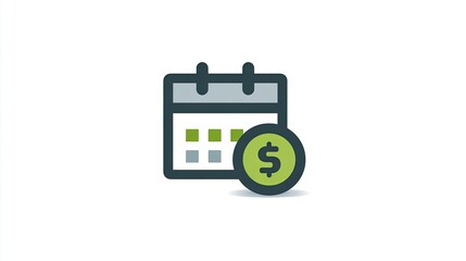 Calendar and money icon.  Simple design