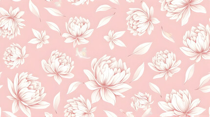 Obraz premium Floral Pattern with Delicate Flowers on Pink Background