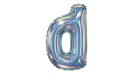 A metallic  3D symbol sign of alphabet "d" in a shiny ways