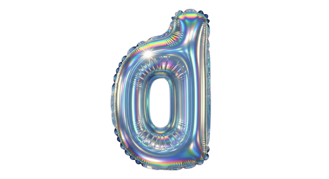 A metallic  3D symbol sign of alphabet "d" in a shiny ways