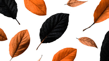 Obraz premium Autumn Leaves Pattern, isolated on transparent background