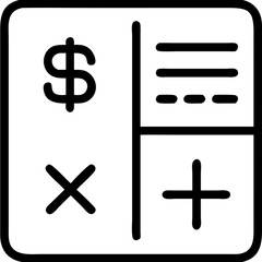 calculator icon, dollar con