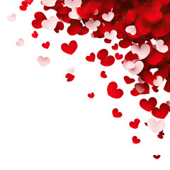 Red and white hearts falling (3)