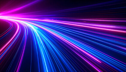 Abstract Light Trails Speeding Through Digital Space Futuristic Technology