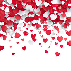 Red and white hearts falling (7)