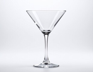 Title: Transparent Martini Glass with Classic V-Form Elegance