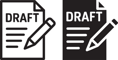 Draft document icon set  vector file on white background .