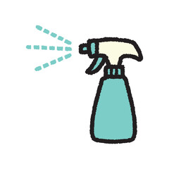 掃除用スプレー　掃除用具　イラスト　手描き　シンプル　素材