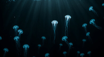 Bioluminescent Jellyfish at Night © MotionX