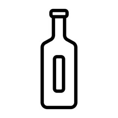 Glass Bottle Vector Line Icon Design