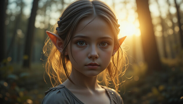 Fairy Girl in a dreamy forest
