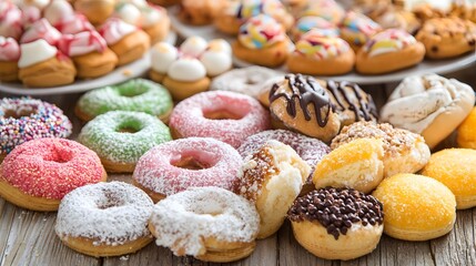 Assorted Delicious Donuts and Pastries Sweet Treats