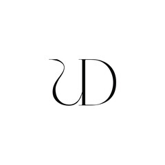 UD monogram logo design letter text name symbol monochrome logotype alphabet character simple logo