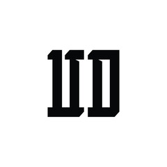 UD monogram logo design letter text name symbol monochrome logotype alphabet character simple logo