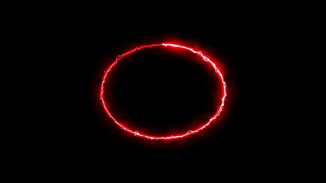 Neon Glowing Circle marker Highlighter with drawing effect transparent background., Animated red circle drawn, red marker pen style, doodle red circle marker and underline stroke, 