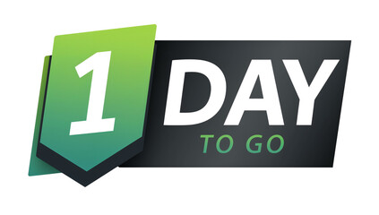 Obraz premium Countdown timer illustration showing one day remaining with modern design isolated background