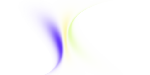 Blue yellow gradient wave glowing abstract shape on transparent background, modern minimal fluid design