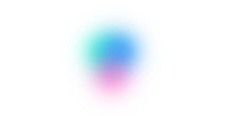 Abstract blue cyan pink glowing gradient orb, minimal digital art transparent background png