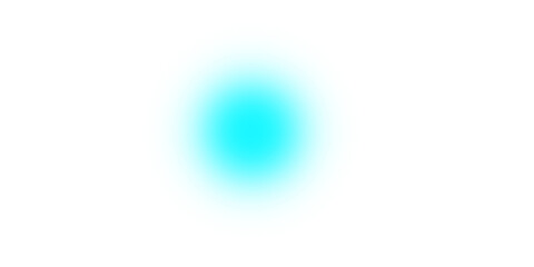 Modern cyan blue glowing abstract circle with soft gradient edge, transparent background png