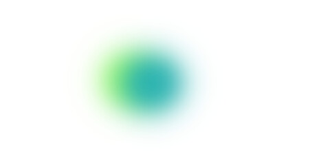 Modern glowing green turquoise blue abstract circle with soft gradient effect, transparent background png