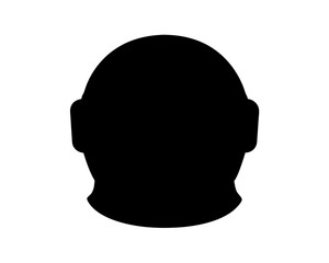 Silhouette of a Futuristic Helmet with Visor, Potential SciFi or Gaming Element