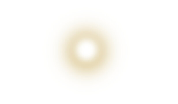 Golden yellow spotlight faded glow round light effect for abstract design PNG