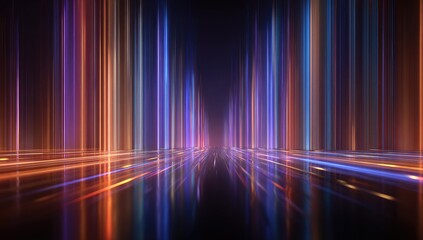 Futuristic neon light tunnel