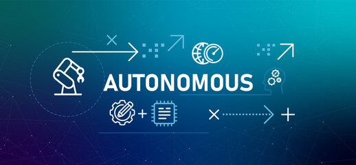 Naklejka premium Autonomous systems and artificial intelligence concept illustration robotic arm symbolizing integration of AI automation
