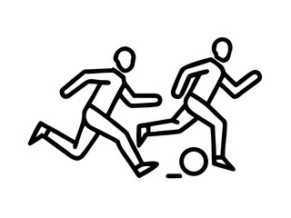 Football and Soccer Player line arts in Action Vector Illustration
