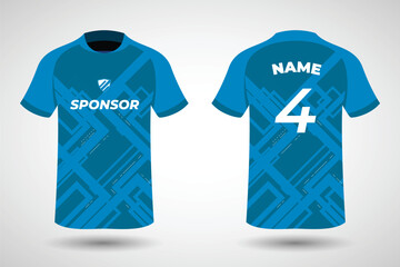 Abstract design for Sport t-shirt, Soccer jersey mockup for football club. uniform front & back view.