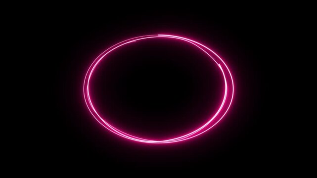 Neon Glowing Circle marker Highlighter with drawing effect transparent background., Animated red circle drawn, red marker pen style, doodle red circle marker and underline stroke, 