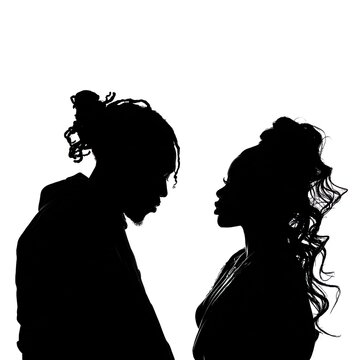 a sillouette of sza and kendrick lamar against a white backdrop. its for a youtube thumnail