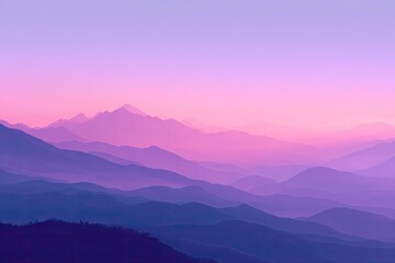 Fototapeta premium Pastel mountain range at dawn