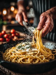 point of view hand cooking pasta in a bright kitchen, modern kitchen, hyper detail, real photo, cannabis plant in background 