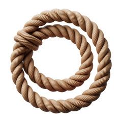 A coiled, heavy-duty rope, an essential item for tying, climbing, and securing gear outdoors.