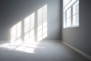 Obraz premium Sunlight streams into an empty room (2)