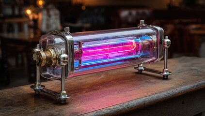 Vintage-style illuminated tube lamp